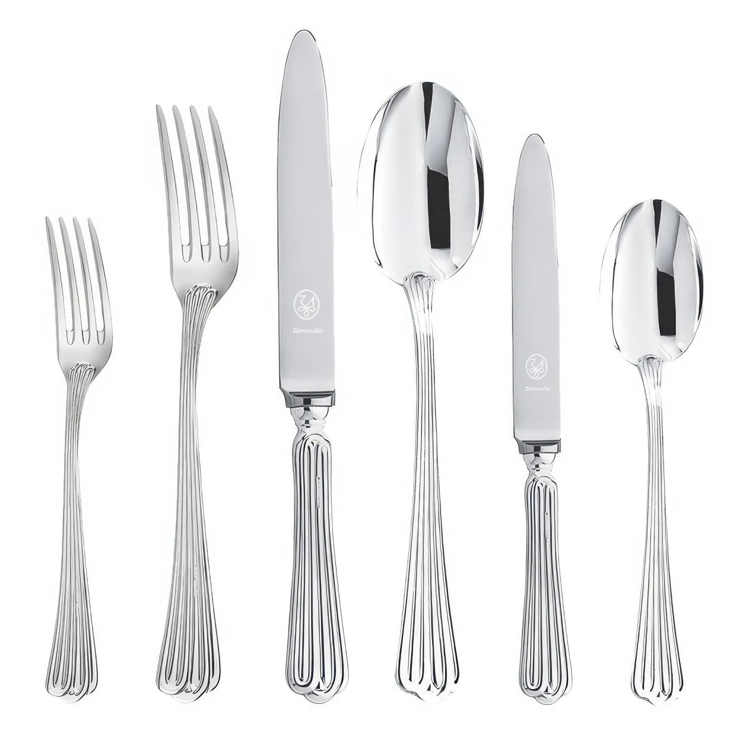 Set tacamuri argint masiv Meridiani, 126 piese