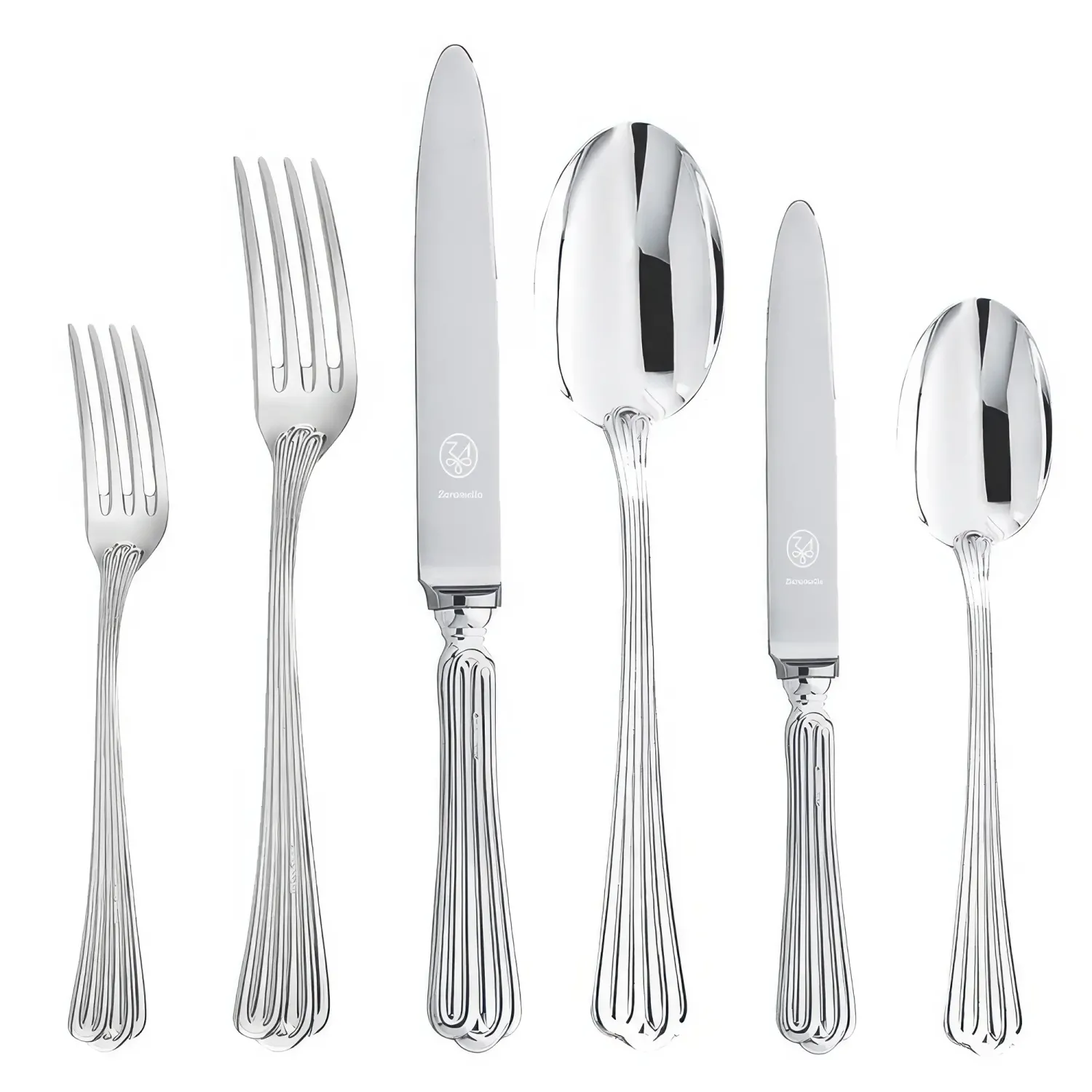 Set tacamuri argint masiv Meridiani, 126 piese