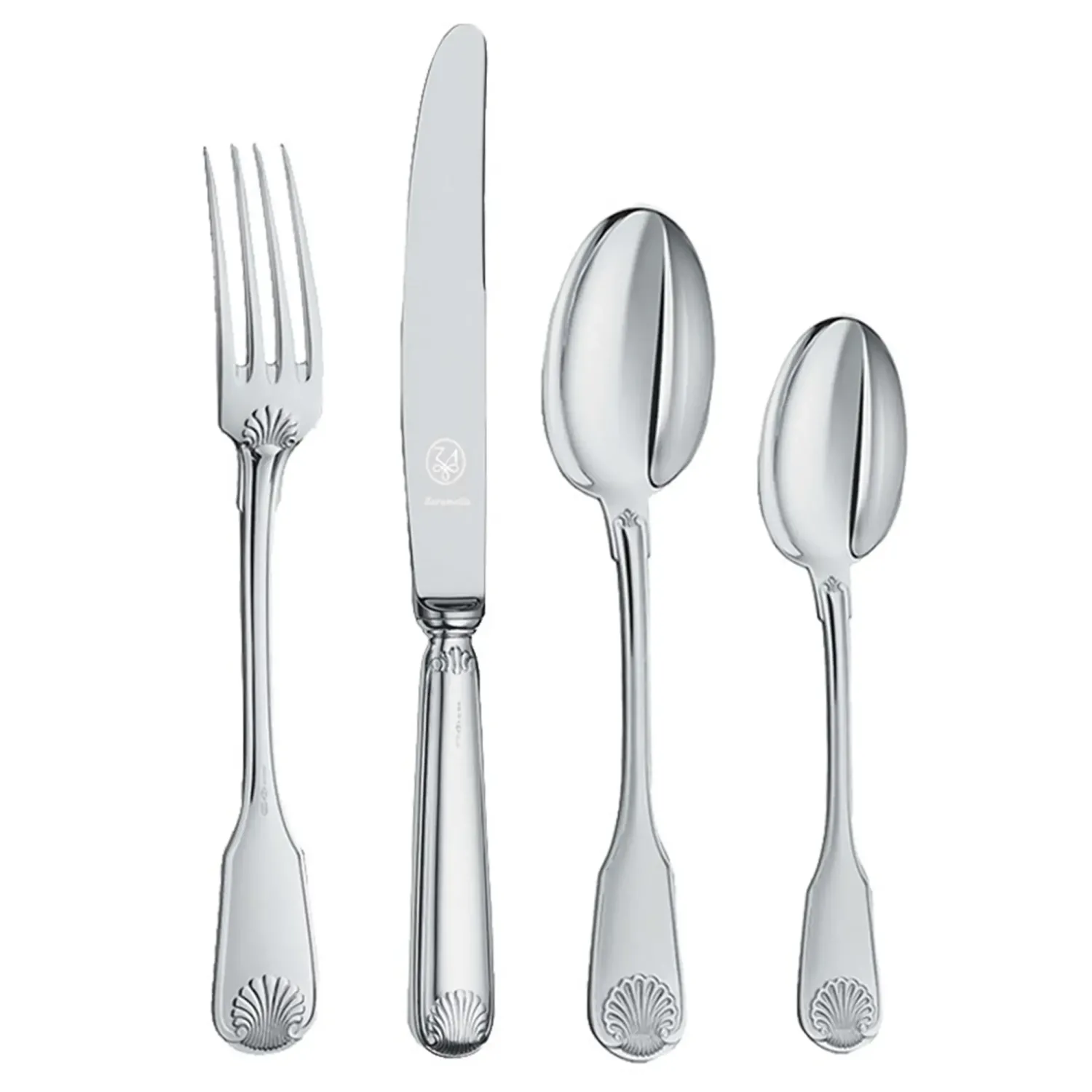 Set tacamuri argint masiv Conchiglia, 24 piese