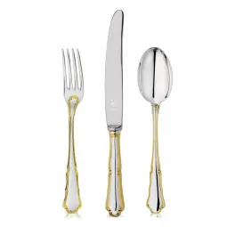 Set 3 tacamuri argint masiv Barocco placat cu aur