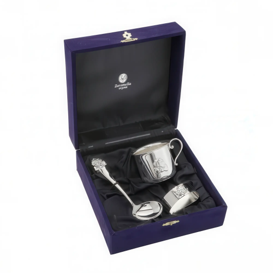 Set cadou pentru botez din argint masiv Baby Joy