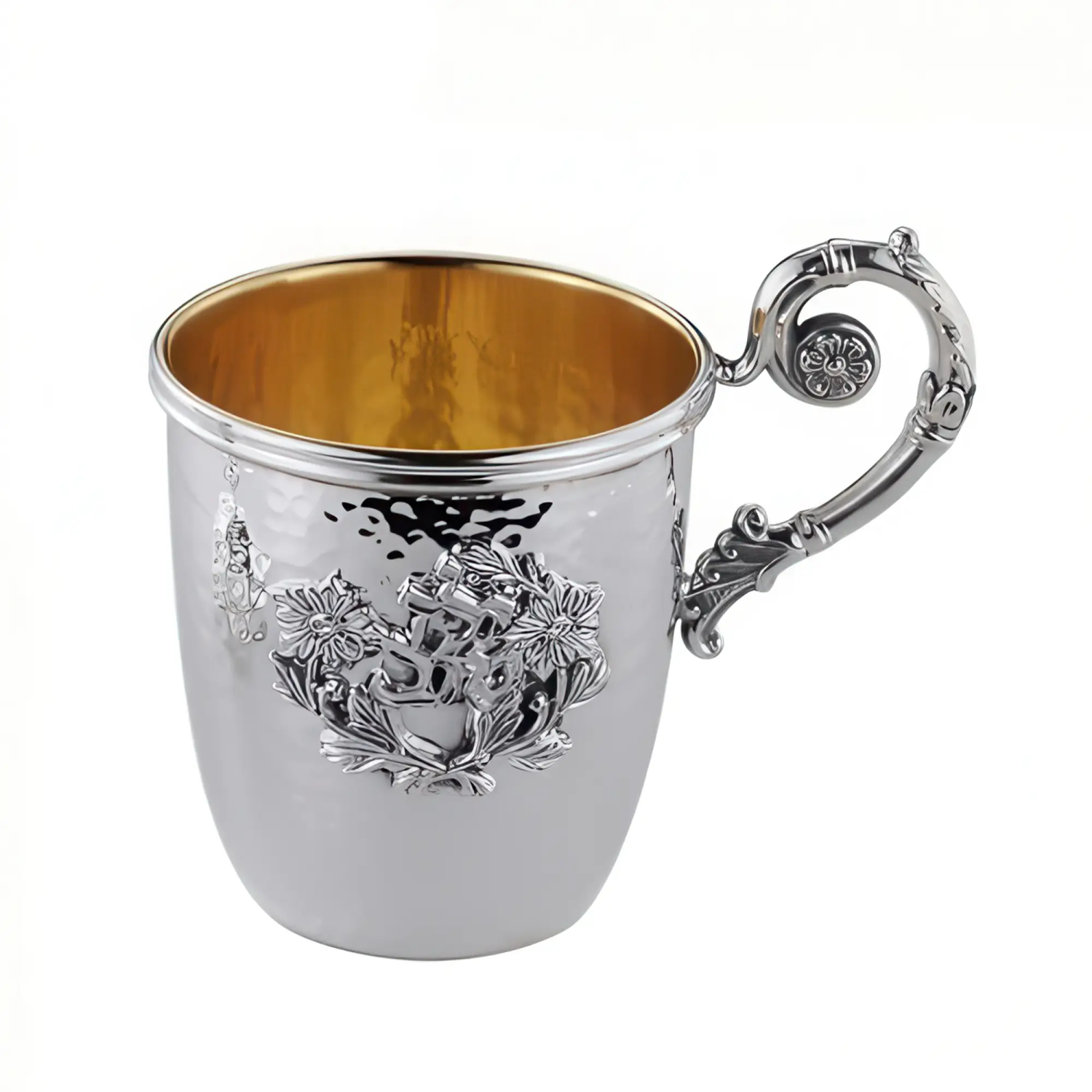 Cana argint masiv Baby Hammered