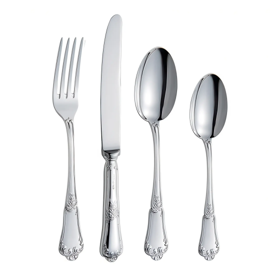 Set tacamuri argint masiv Floreale, 24 piese