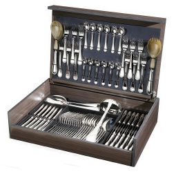 Set tacamuri argint masiv Meridiani, 77 piese