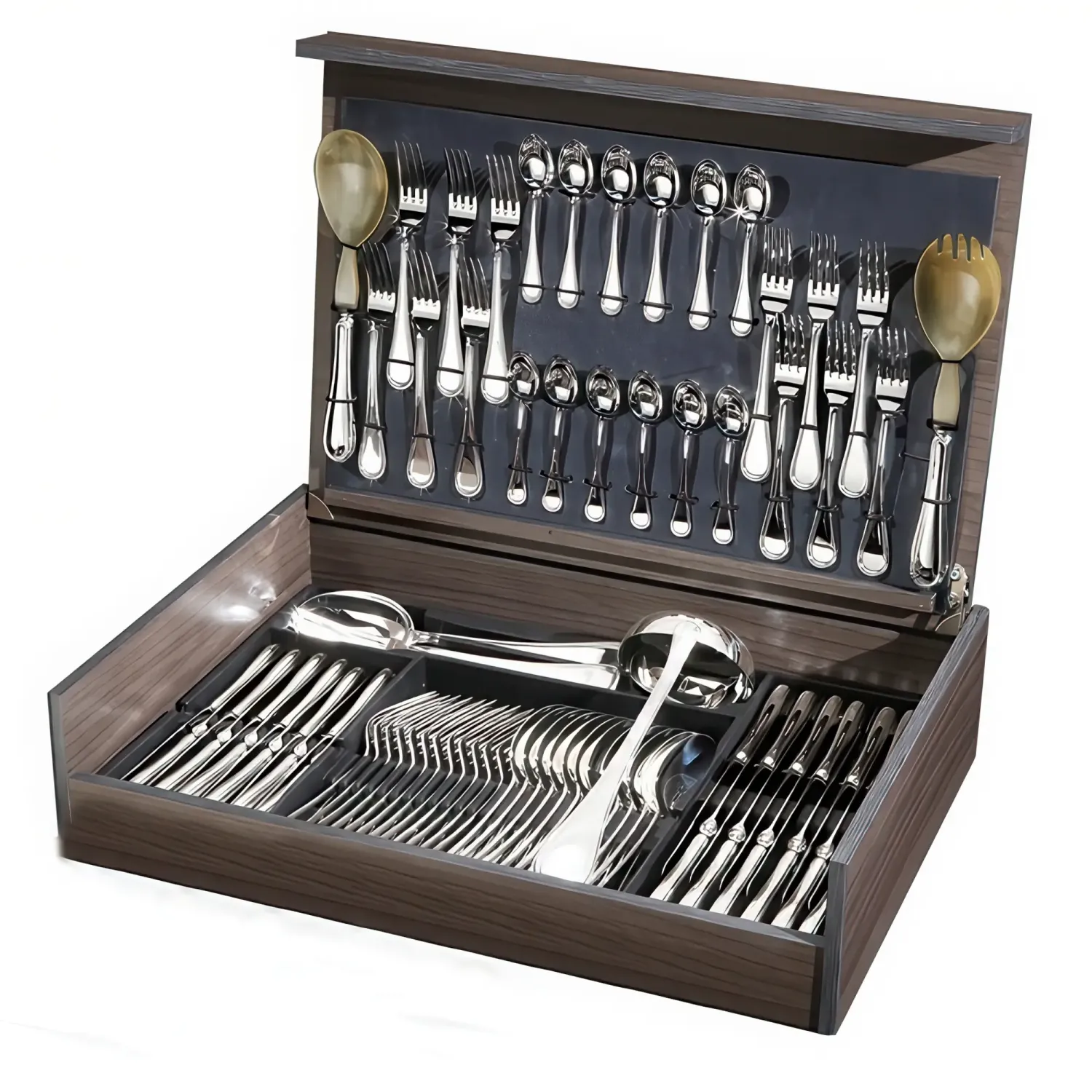 Set tacamuri argint masiv Meridiani, 77 piese