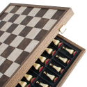 Joc de sah Leather Chessboard Chessmen & Ivory