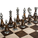 Joc de sah Leather Chessboard Chessmen & Ivory