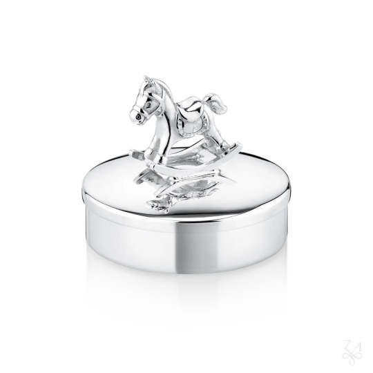 Cutiuta argint masiv primul dintisor sau mot Horse