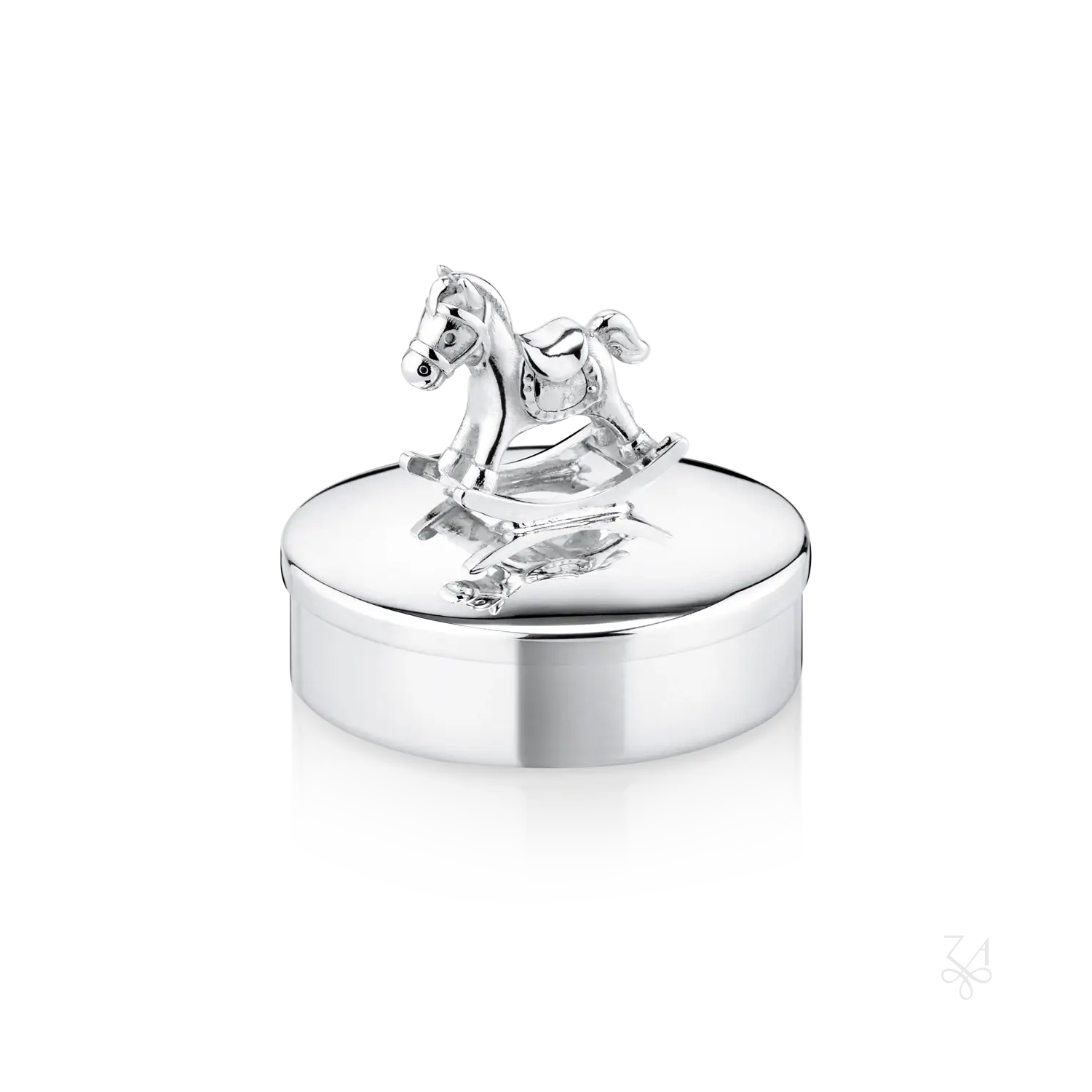 Cutiuta argint masiv primul dintisor sau mot Horse