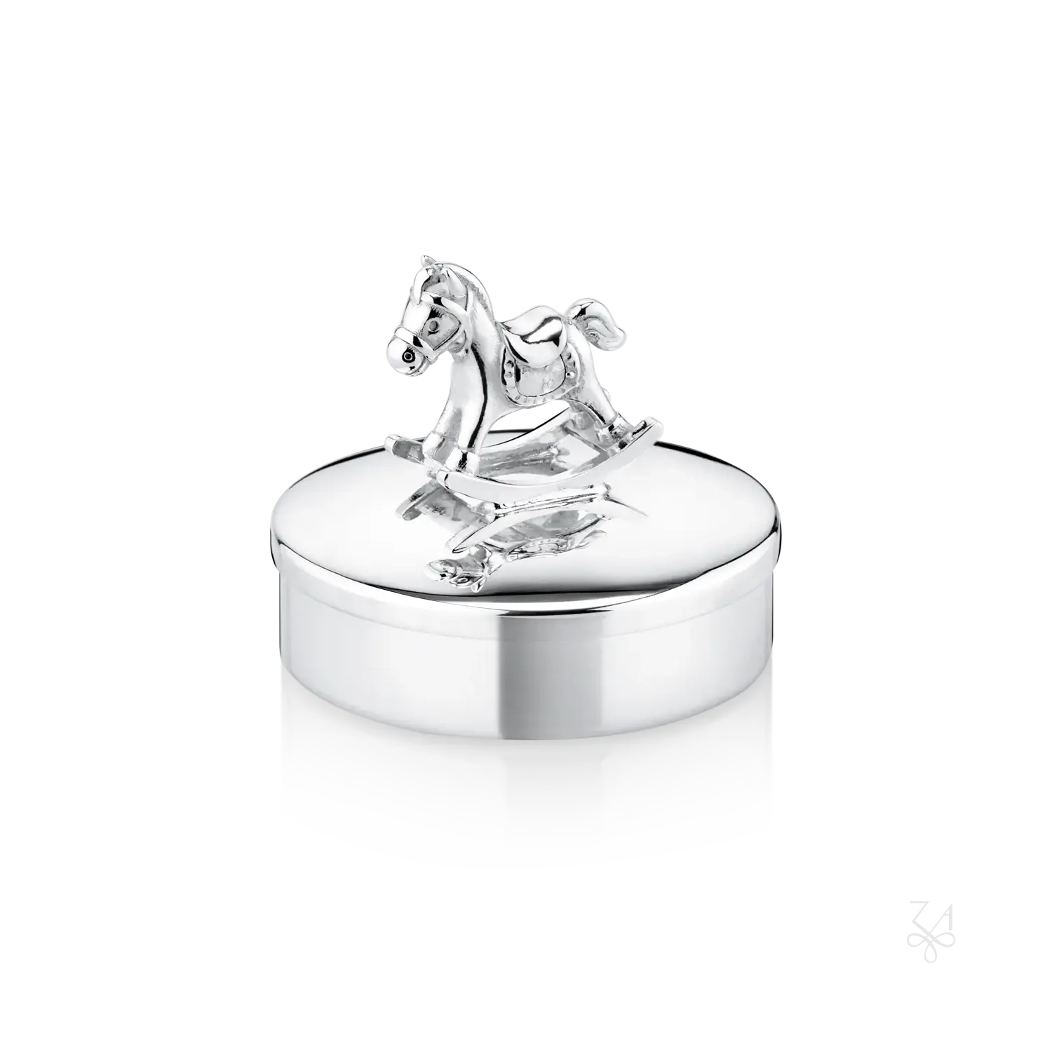 Cutiuta argint masiv primul dintisor sau mot Horse