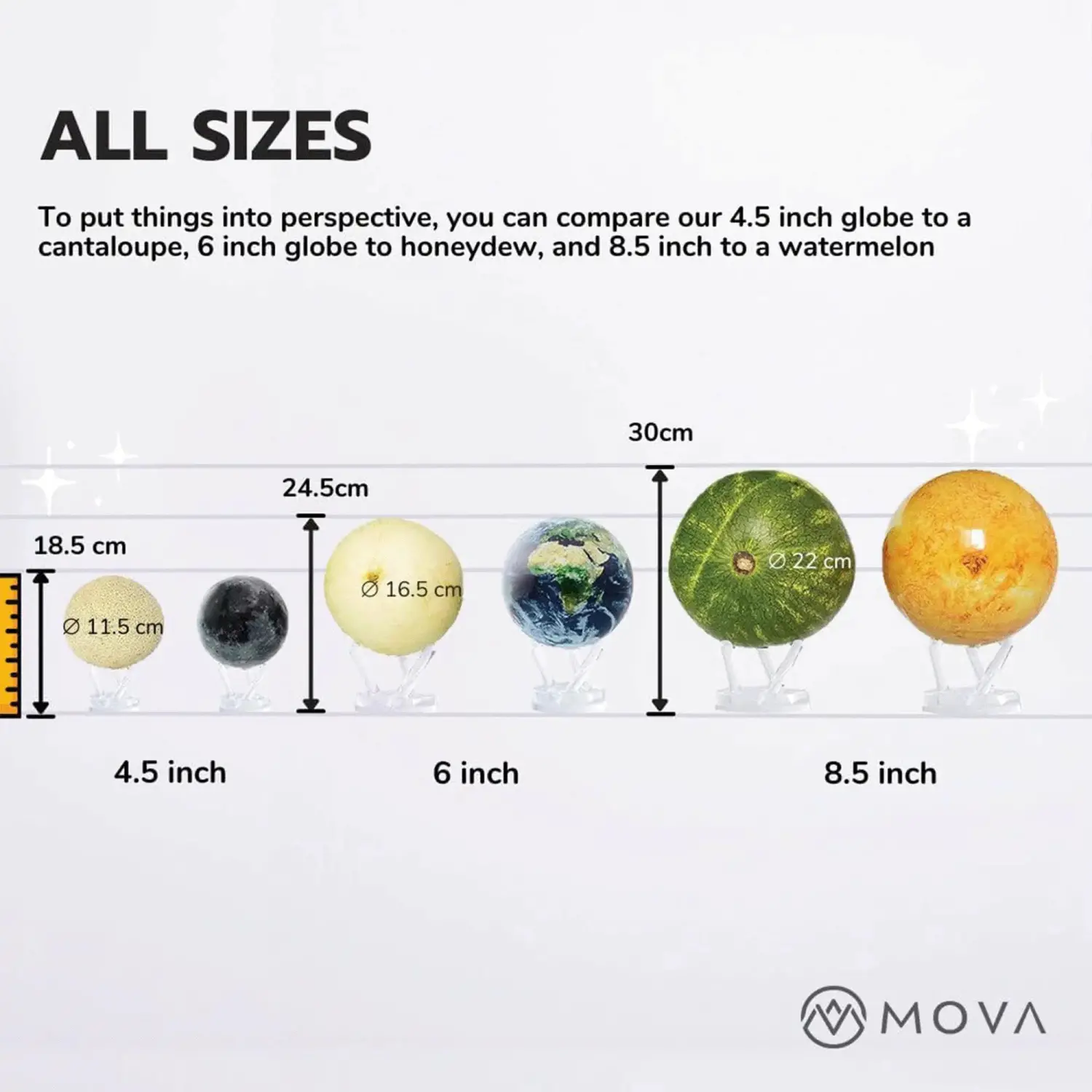 Glob pamantesc rotativ solar Mova Yellow XXL