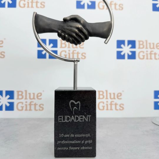 Statueta bronz masiv "Intelegere"