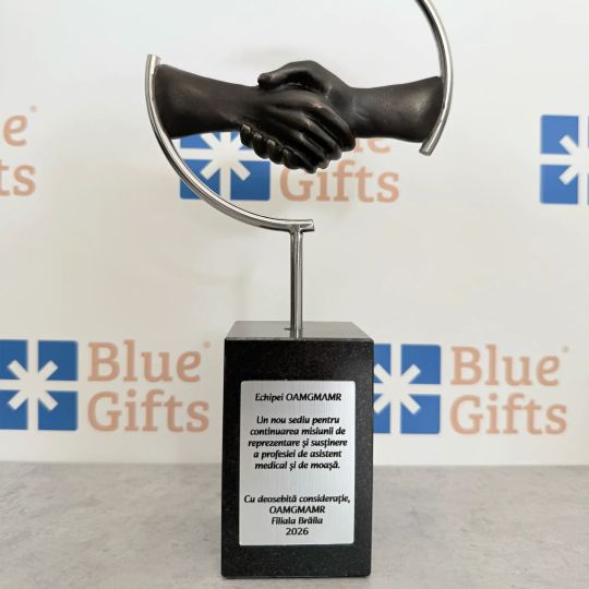 Statueta bronz masiv "Intelegere"
