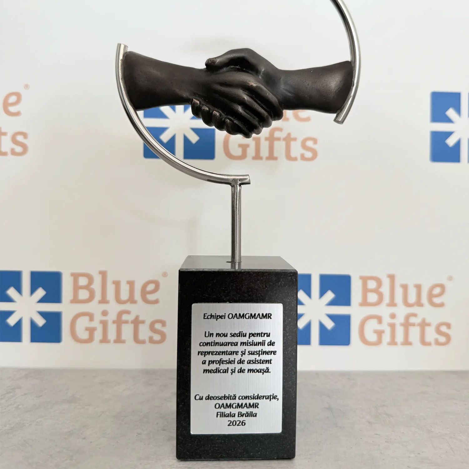 Statueta bronz masiv "Intelegere"