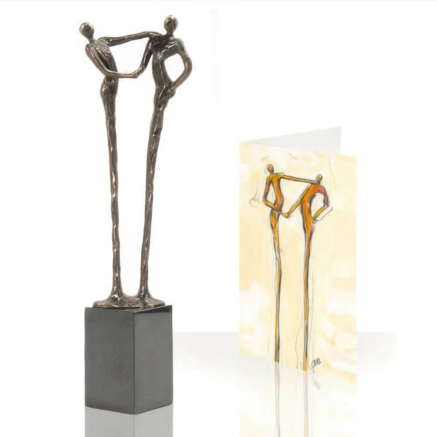 Statueta bronz masiv "Multumesc"