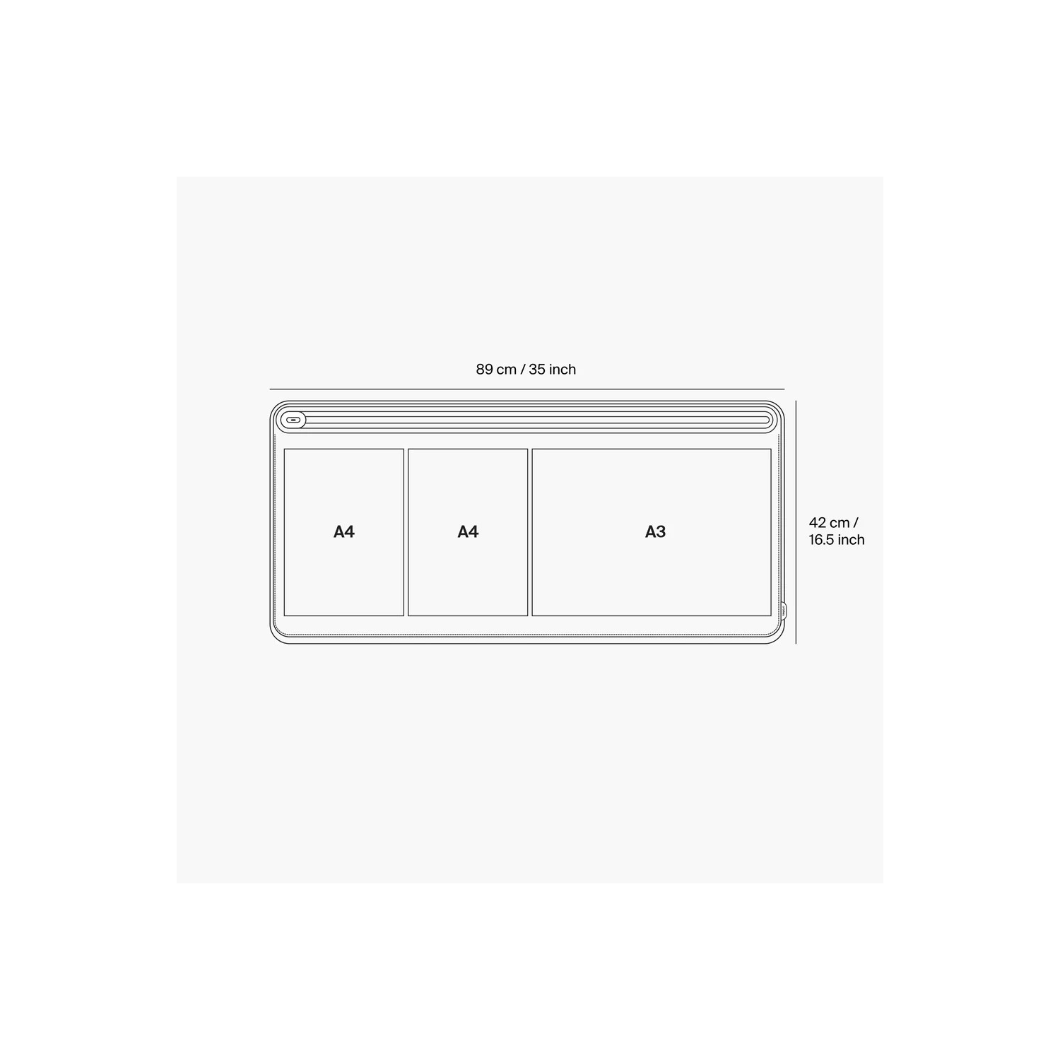 Protectie birou Orbitkey XL Stone