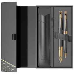 Set Pix si Stilou Parker Aster Gold cu etui