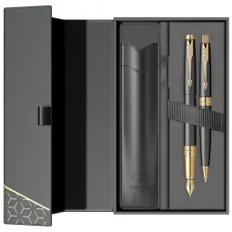 Set Pix si Stilou Parker Aster Gold cu etui