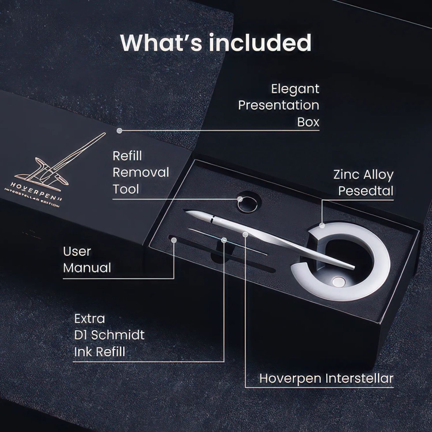 Hoverpen Interstellar Starlight Silver placat cu Aur 18K