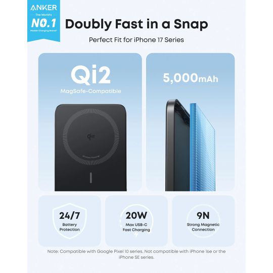 PowerBank wireless Anker Nano 5K 15W MagGo slim Qi 2.0