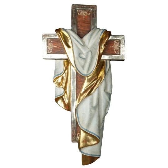 Cruce din lemn placat cu aur "Invierea", 60cm