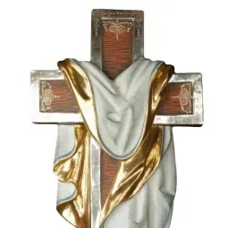 Cruce din lemn placat cu aur "Invierea", 60cm