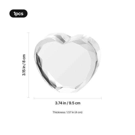 Inima din cristal personalizată