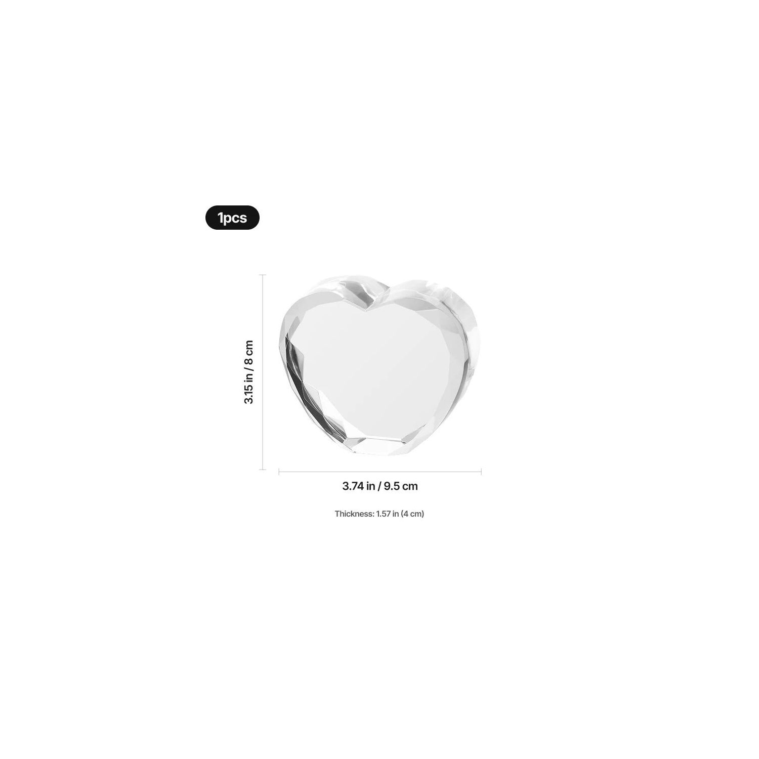 Inima din cristal personalizată