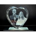 Inima din cristal personalizată