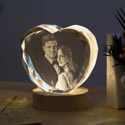 Inima din cristal personalizată