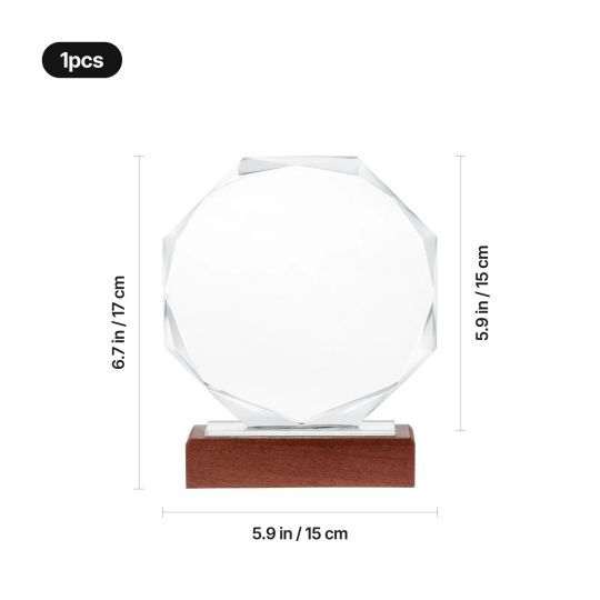 Trofeu din cristal Octogon personalizat