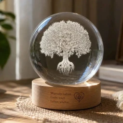 Glob din cristal personalizat, baza luminoasa