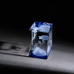 Bloc din cristal Blue 8 personalizat