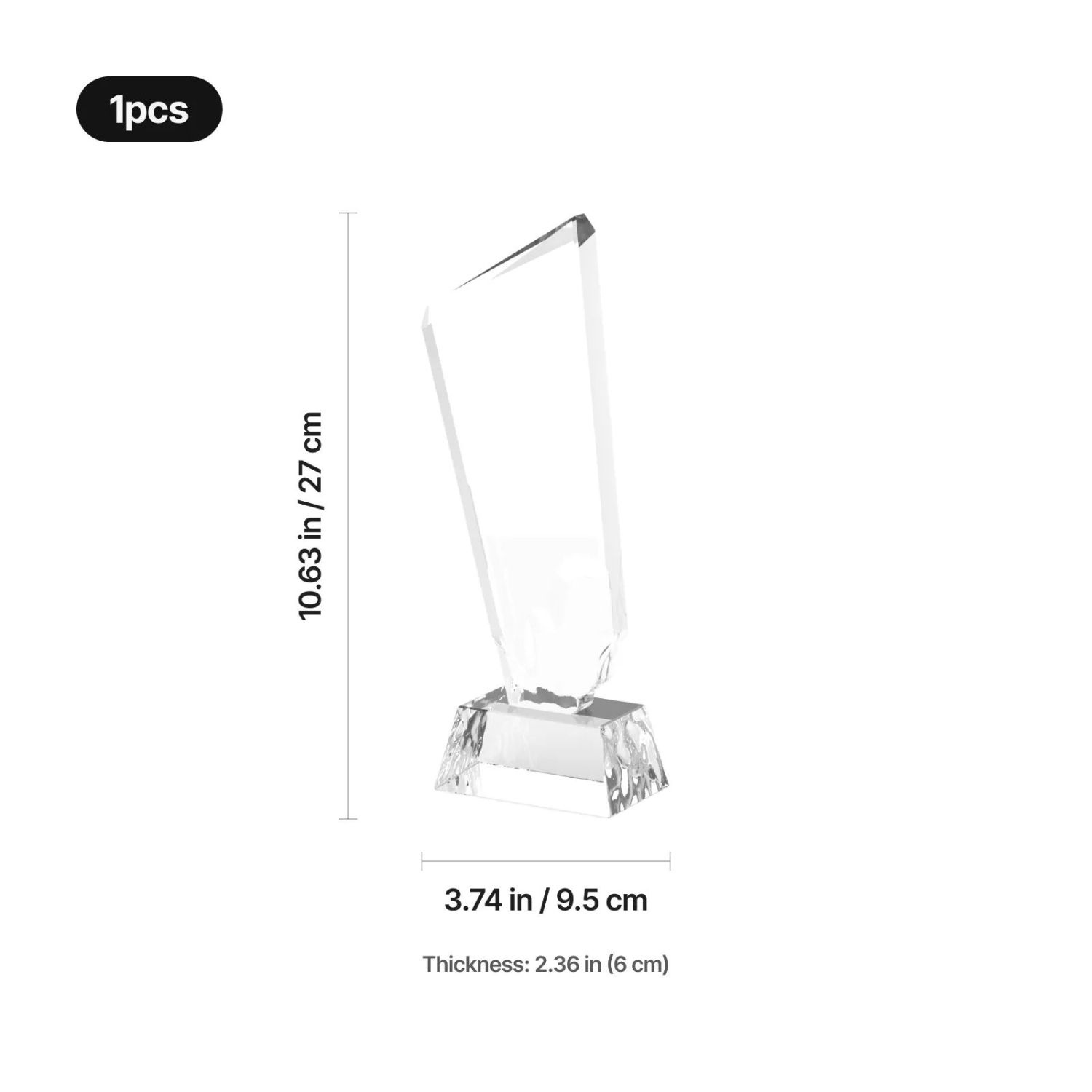 Trofeu din cristal Edge personalizat