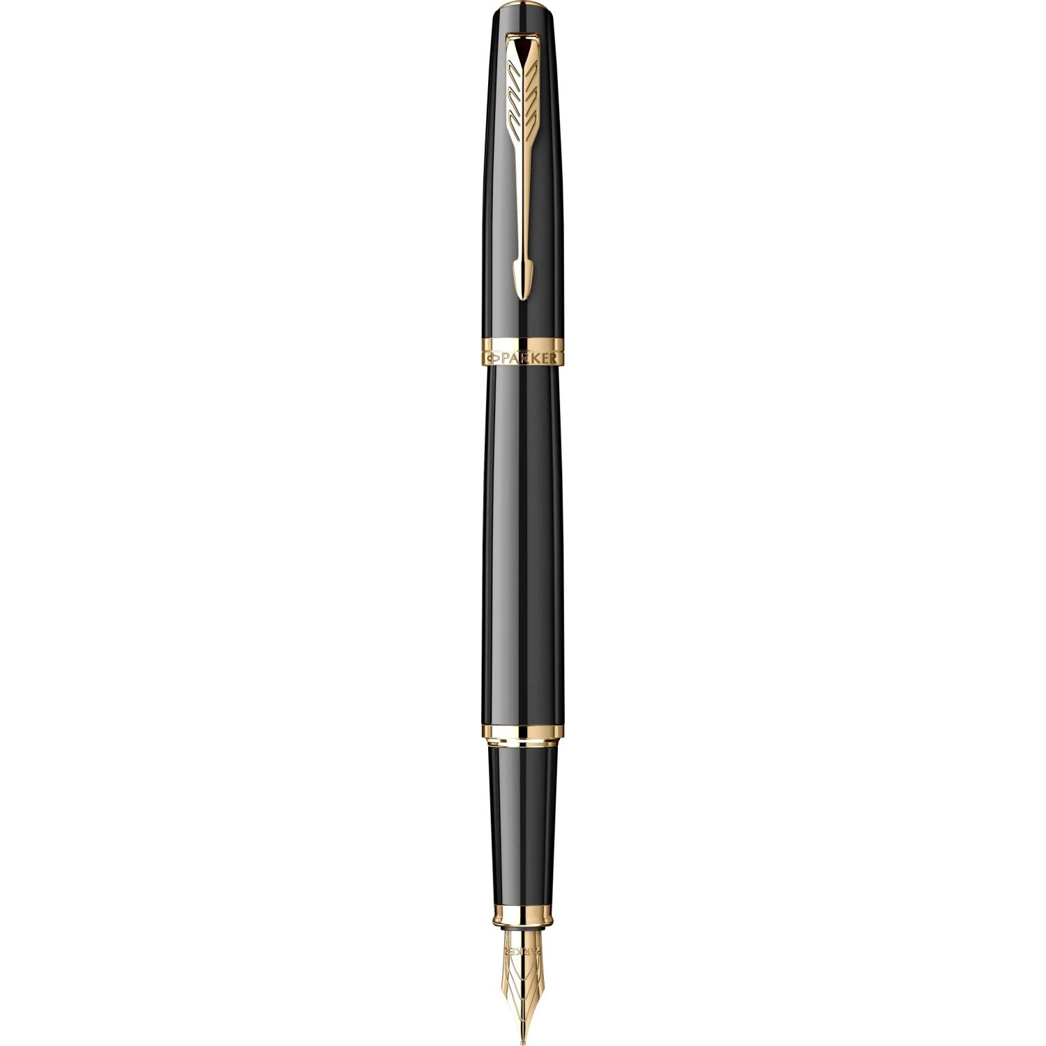 Stilou Parker Meridian Black placat cu aur 23K