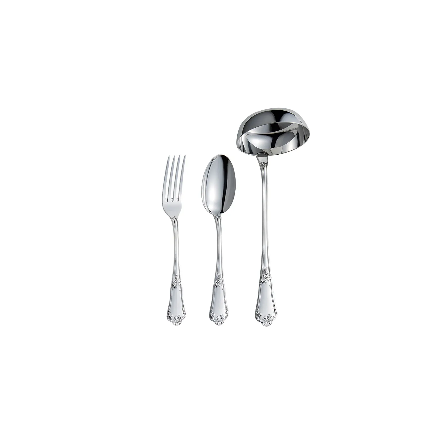 Set tacamuri argint masiv Floreale, 126 piese