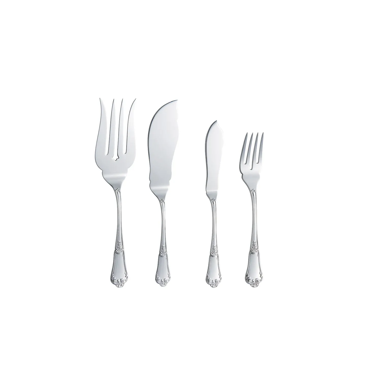 Set tacamuri argint masiv Floreale, 126 piese