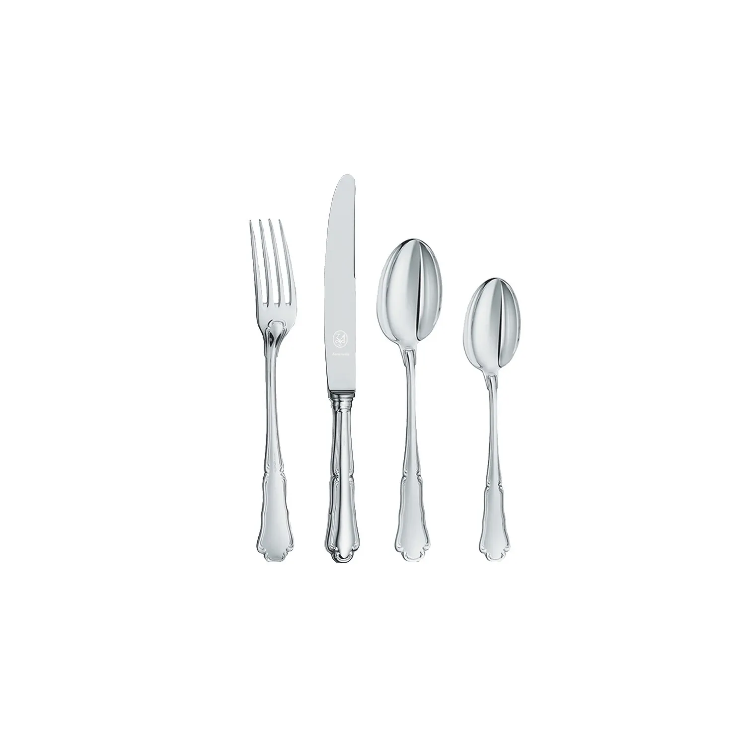 Set tacamuri argint masiv Barocco, 24 piese