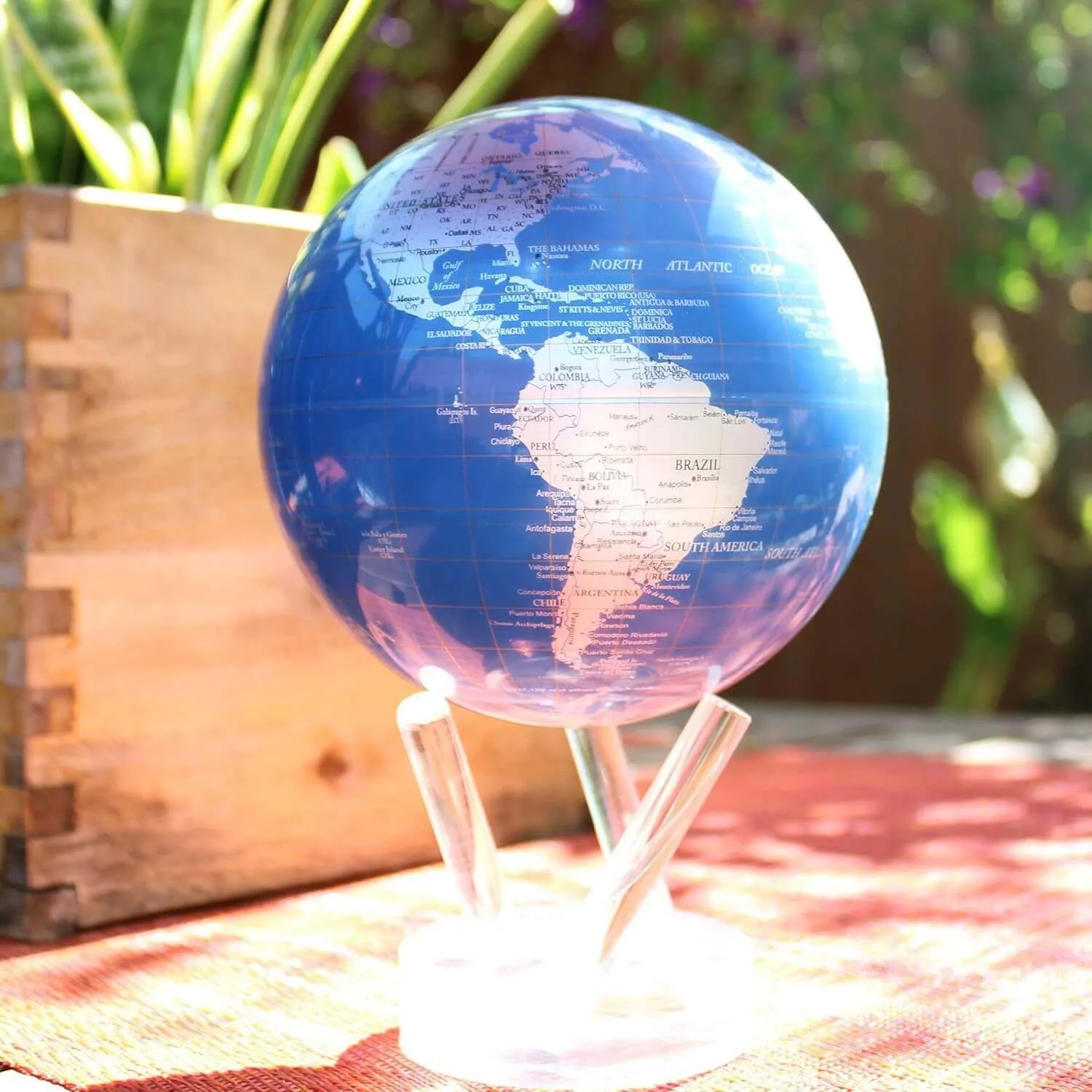 Glob pamantesc solar rotativ Mova Blue Silver