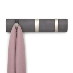 Cuier cu 3 carlige rabatabile Umbra Flip gri