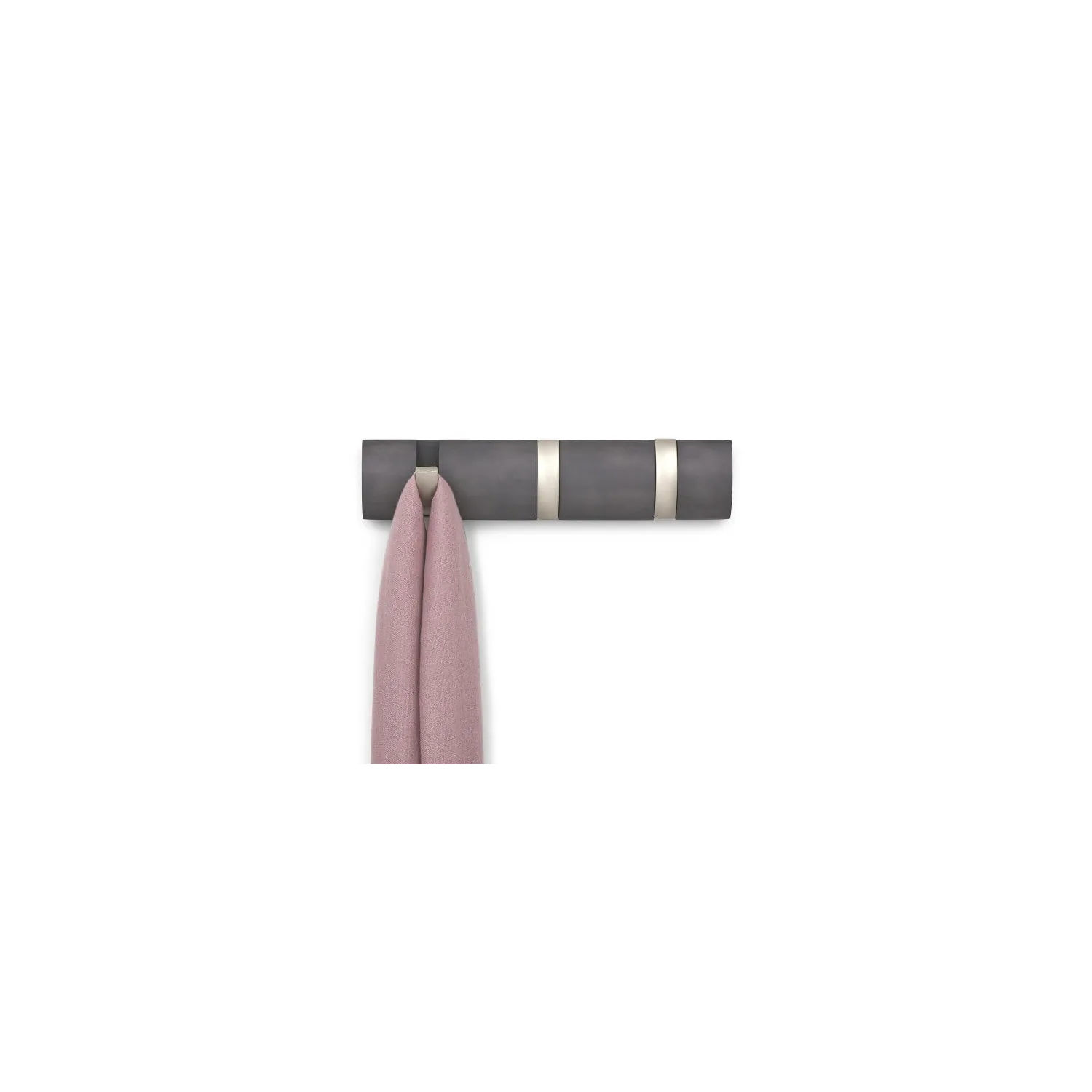 Cuier cu 3 carlige rabatabile Umbra Flip gri